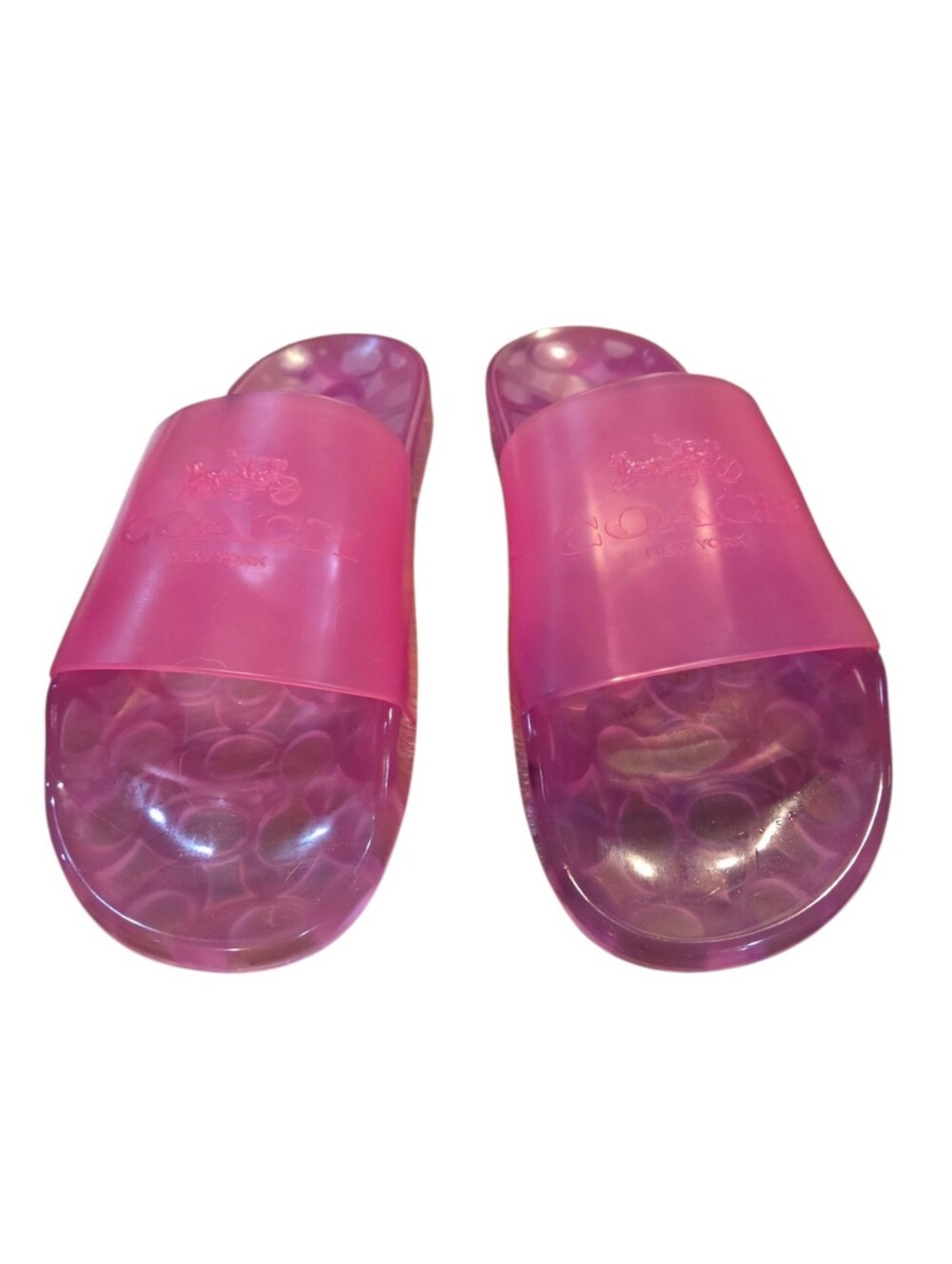 Coach Women's Ulyssa PreppyWater Resistant Jelly Pool Slides Pink C3068